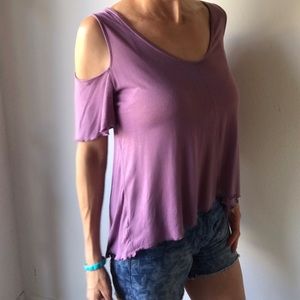 ⭐️Free People Cold Shoulder Mauve Blouse F1